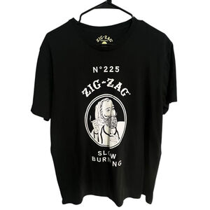 Zig Zag Black Original Slow Burning Graphic Short Sleeve T-Shirt